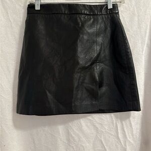 Aritzia Black Leather Mini Skirt